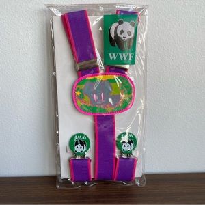 Vintage 1986 World Wildlife Federation Suspenders